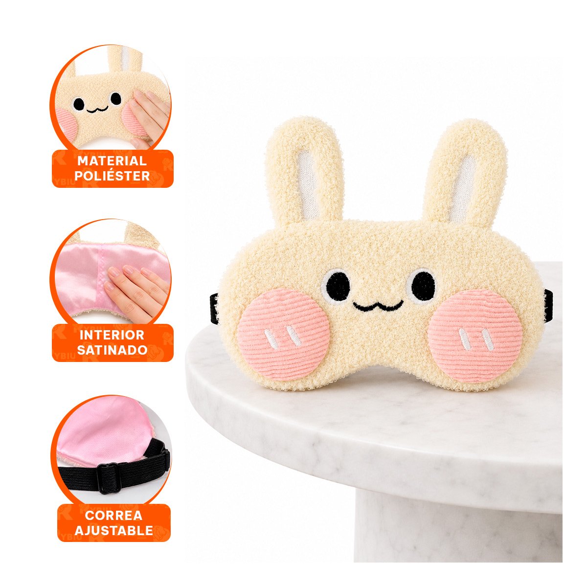 PROTECTOR CONEJO PELUCHE BEIGE PARA DESCANSAR CON ESTILO COMODO Y UNICO Y STICKY - 4