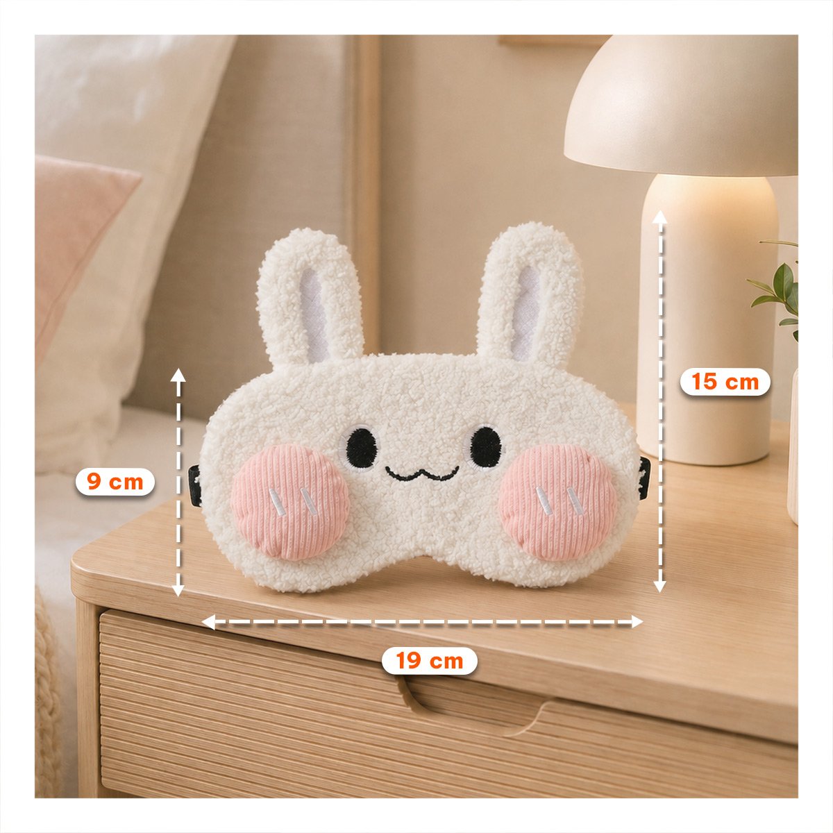 PROTECTOR CONEJO PELUCHE BLANCO PARA DORMIR CON SUAVE FELPA Y ESTILO COMODO Y STICKY - 2