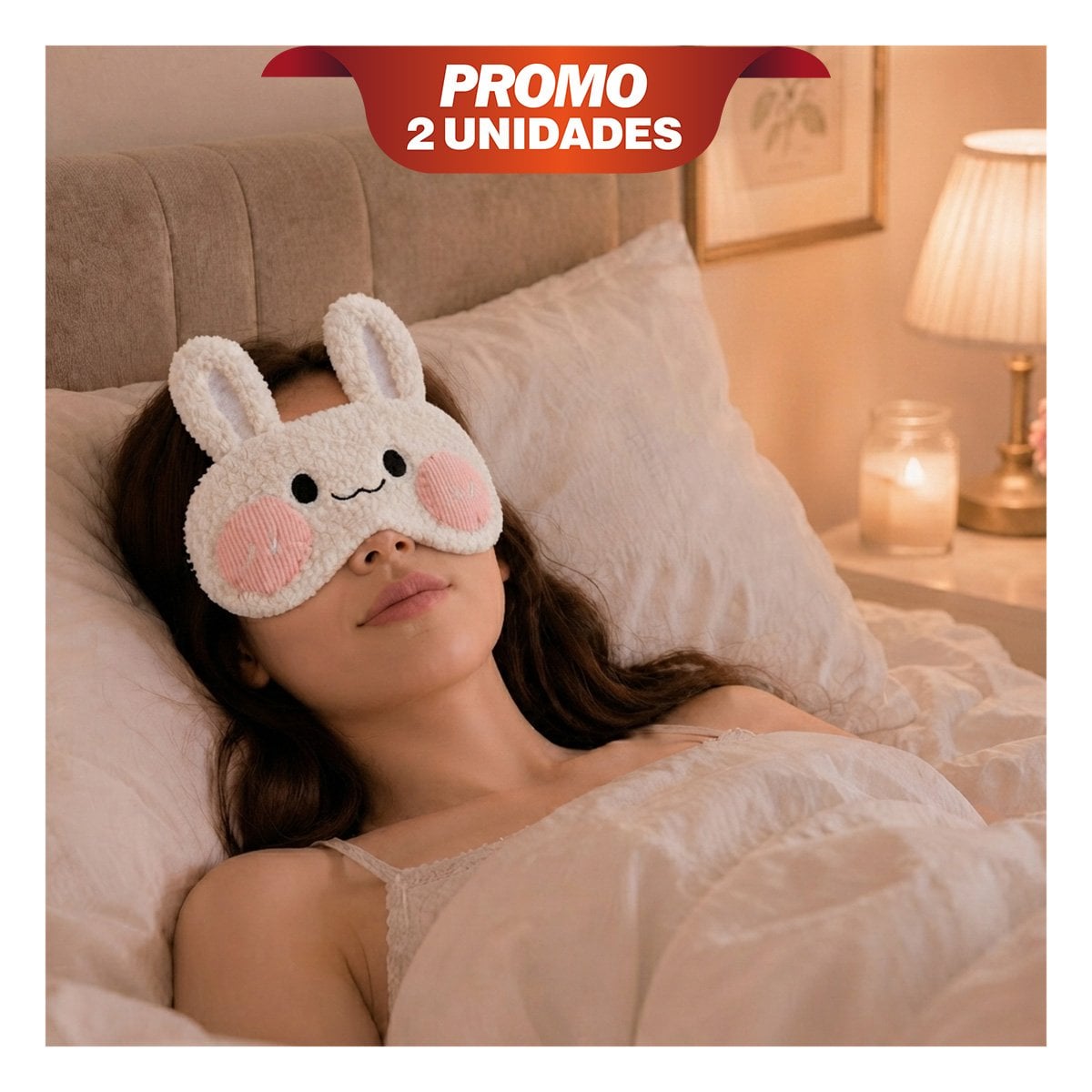 PACK2 ANTIFAZ CONEJO PELUCHE BLANCO CON DISENO ELEGANTE PARA DORMIR EN LA CASA YPAPEL REGALO - 1