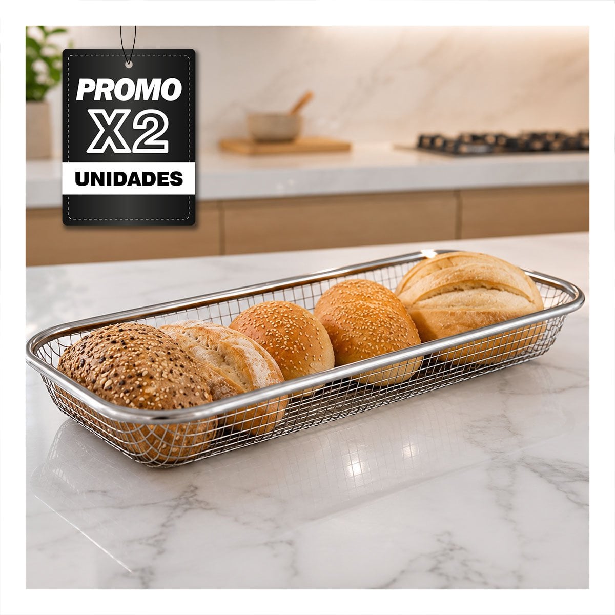 PACK2 BANDEJA 31X12,5X5,8CM PARA FRUTAS DE MALLA RECTANGULAR PLATEADO YPAPEL REGALO - 1