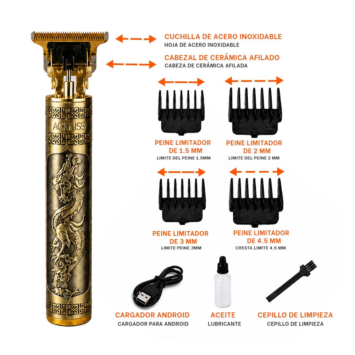 PACK2 CUIDADO PARA CABELLO CON DISENO DE DRAGON PARA PEINAR CON ESTILO MODERNO YREGALO STICKER - 4