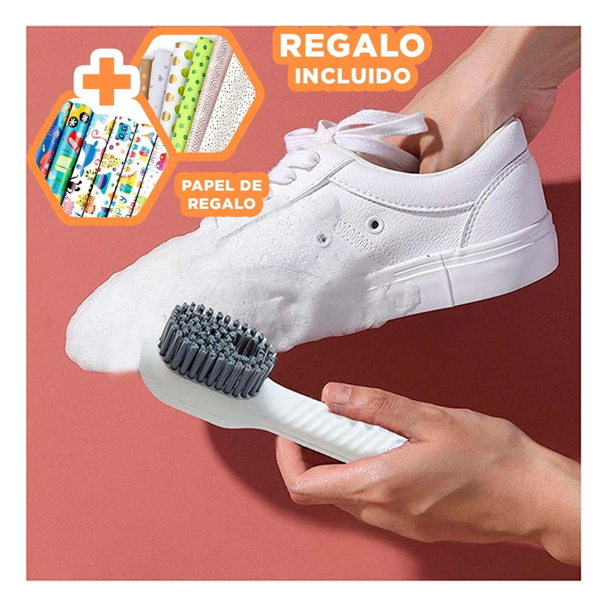 PACK9 BROCHA COMPACTA DE TONO BLANCO Y+PAPEL DE REGALO - 1