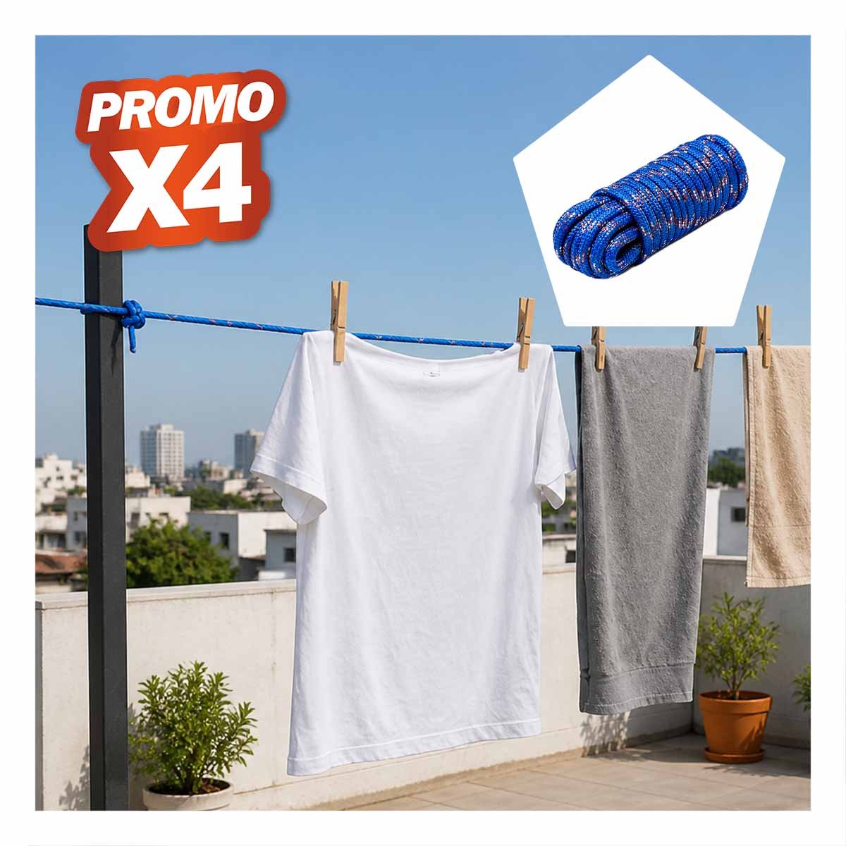 PACK4 CORDON AZUL DE ALTA CALIDAD PARA CAMPING CON DISENO PRACTICO Y DURO YREGALO STICKER - 1