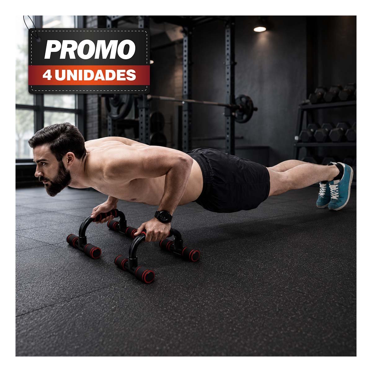 PACK4 AGARRADERAS PUSH UP EN FORMA DE C ROJO PLASTICO CON ESTILO ELEGANTE YPAPEL REGALO - 1