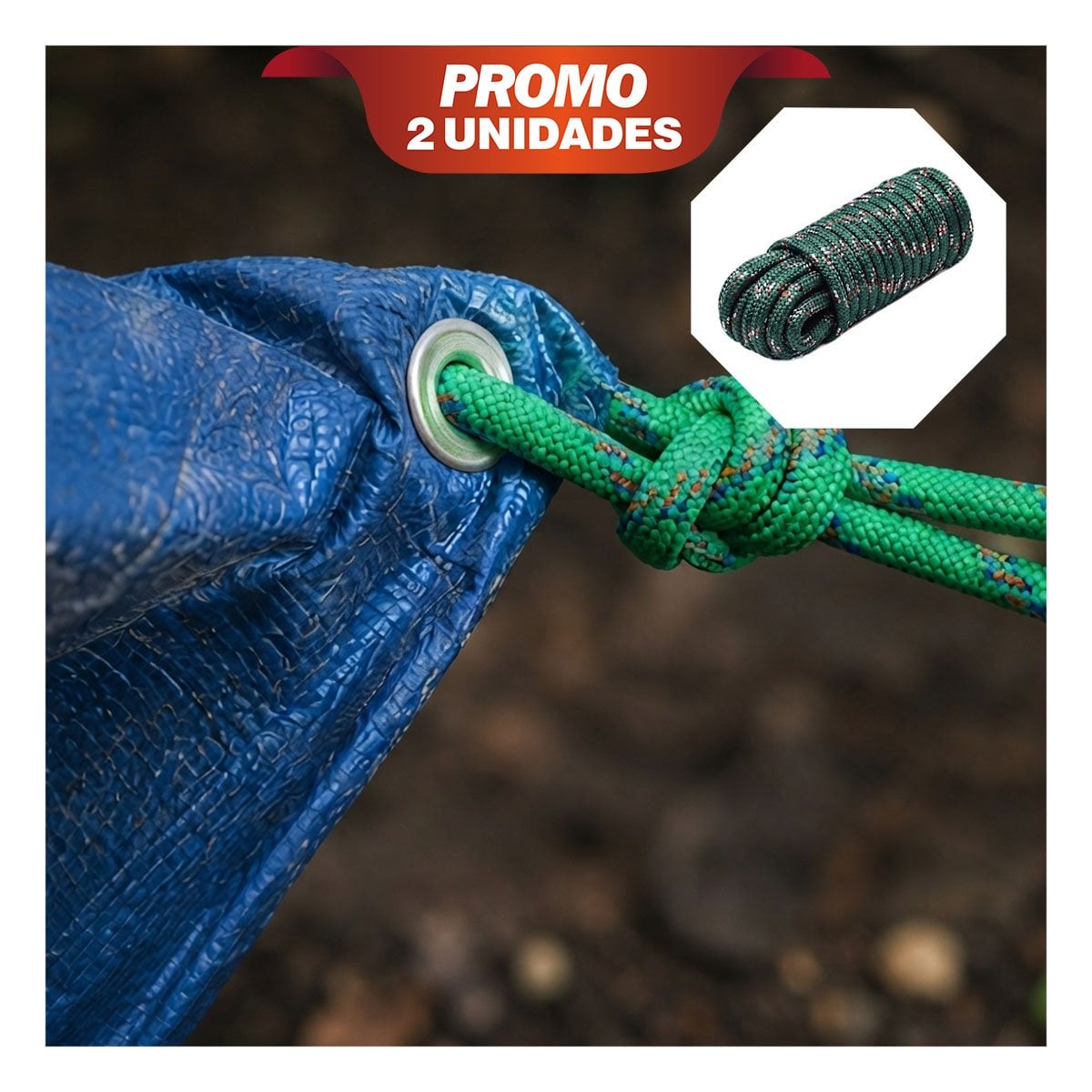 PACK2 SOGA VERDE PARA PROTECCION EN CAMPING CON RESISTENCIA PARA DEPORTES YREGALO STICKER - 1