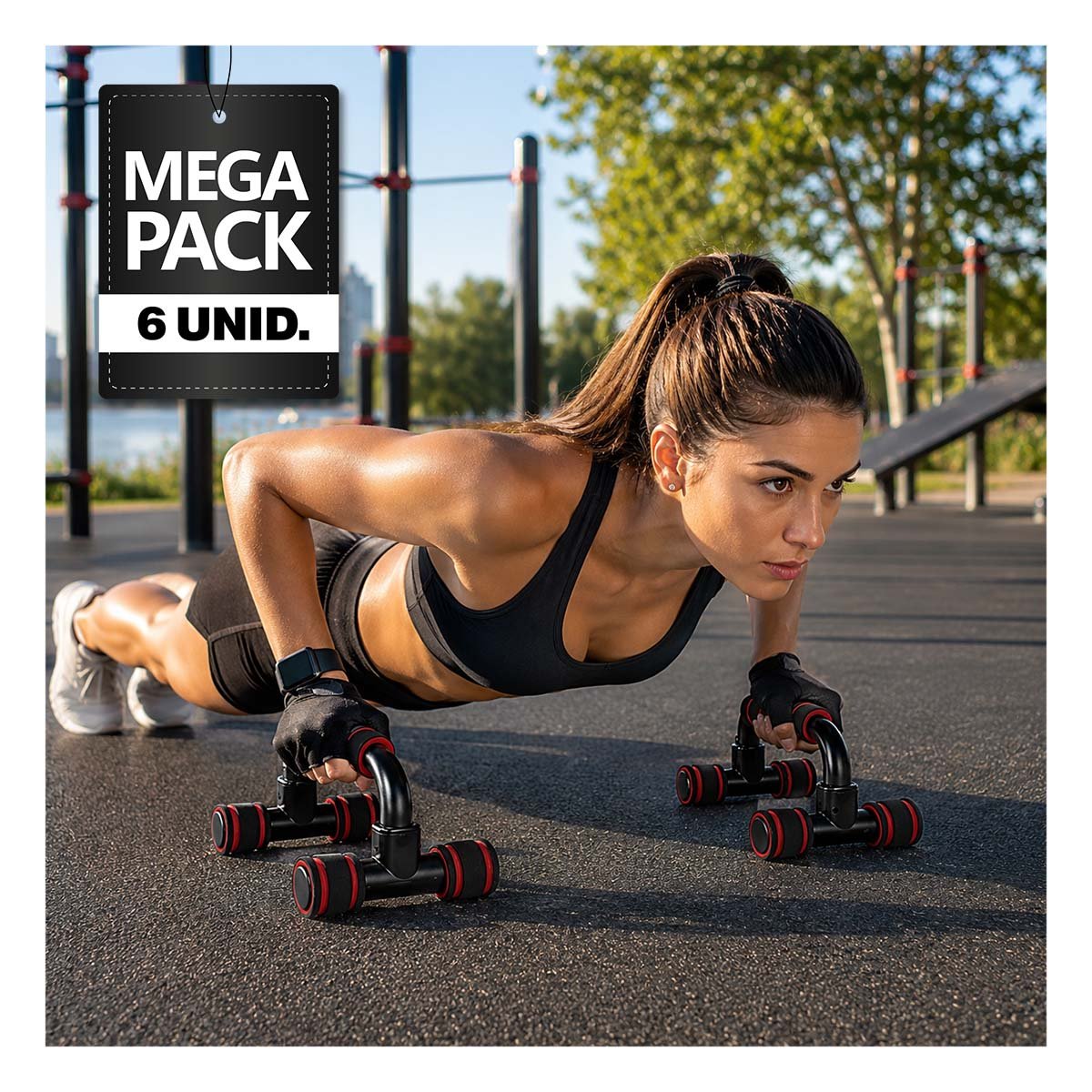 PACK6 AGARRADERAS PUSH UP EN FORMA DE C ROJO PLASTICO CON ESTILO COMODO PRACTICO YPAPEL REGALO - 1