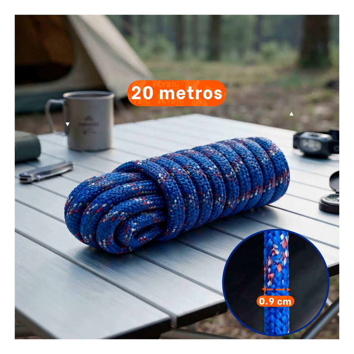 SOGA AZUL DE GRAN RESISTENCIA PARA TRABAJOS OUTDOOR Y ESCALADA Y REGALO STICKER - 2