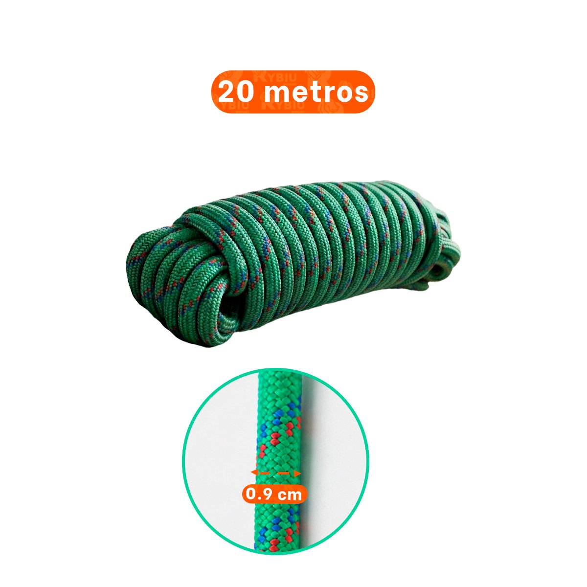LAZO VERDE DE GRAN DURABILIDAD PARA DEPORTES EN EL CAMPO Y ESCALADA - 2