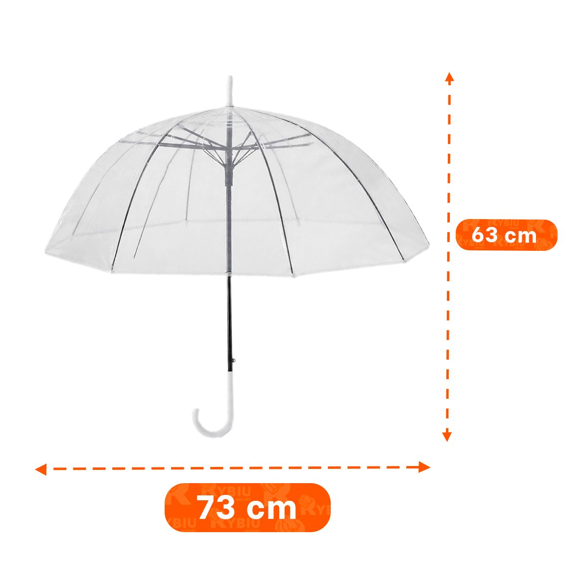 PACK2 SOMBRILLA LARGA TRANSPARENTE CON ESTILO MODERNO Y RESISTENTE PARA LA LLUVIA YPAPEL REGALO - 4