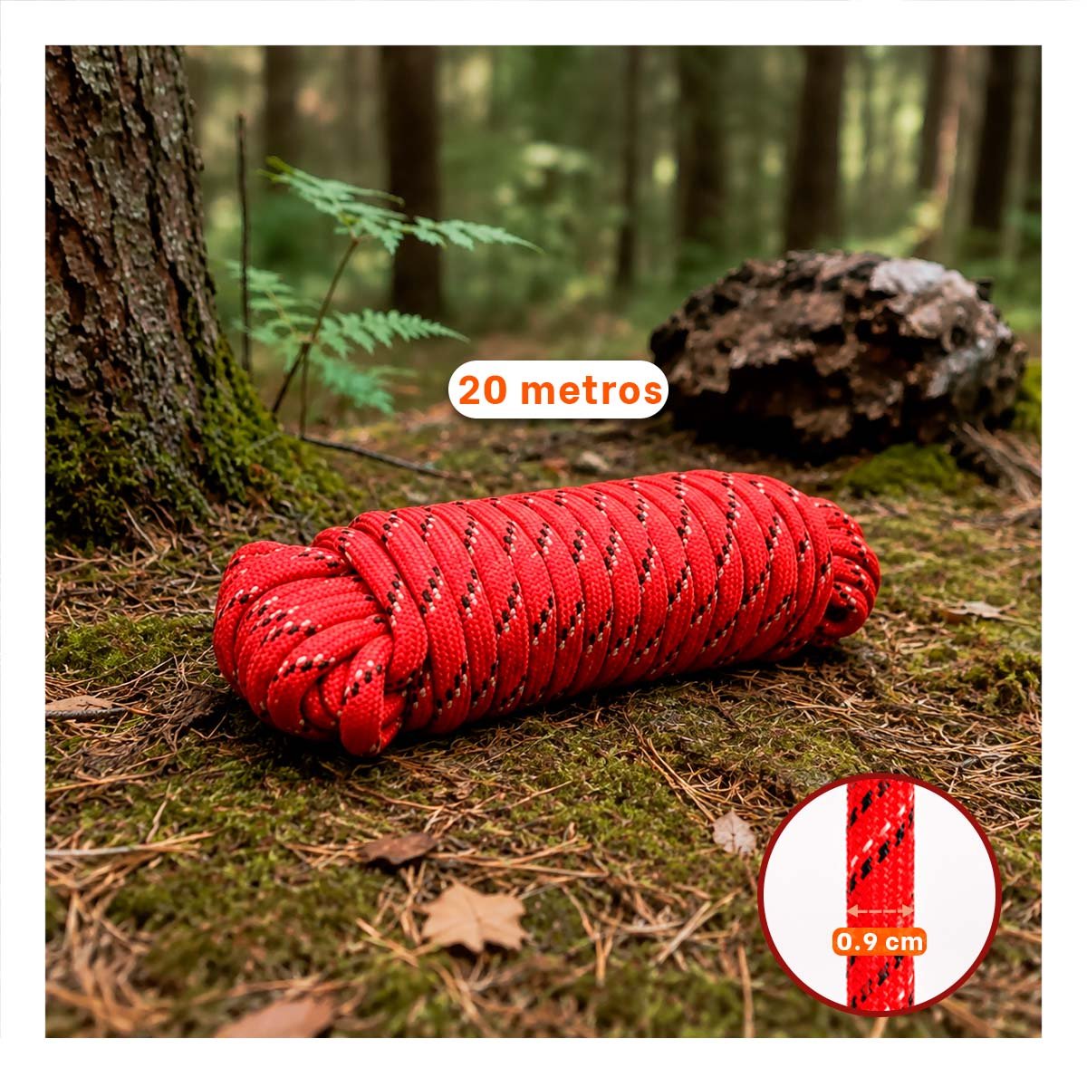 PACK4 CABO ROJO PARA PROTECCION EN CAMPING CON RESISTENCIA Y SEGURIDAD YPAPEL REGALO - 4