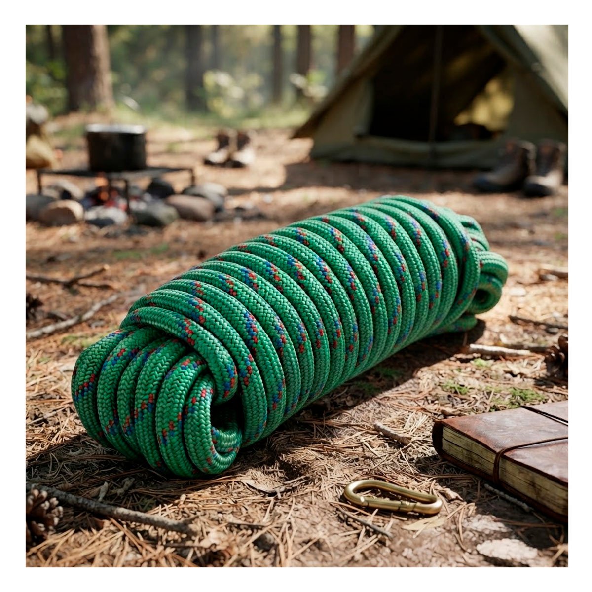 PACK2 LAZO VERDE DE GRAN RESISTENCIA PARA TRABAJO Y DEPORTES EN CAMPING - 2