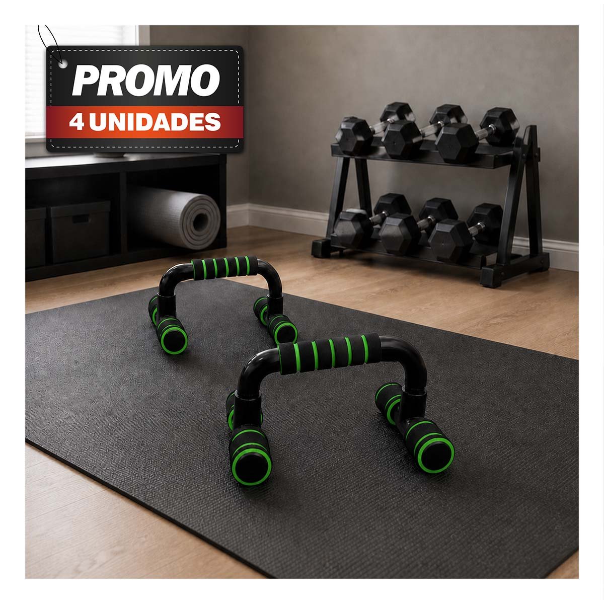 PACK4 MANIJAS PUSH UP EN FORMA DE C VERDE PLASTICO DE PLASTICO PARA CASA FINA YPAPEL REGALO - 1