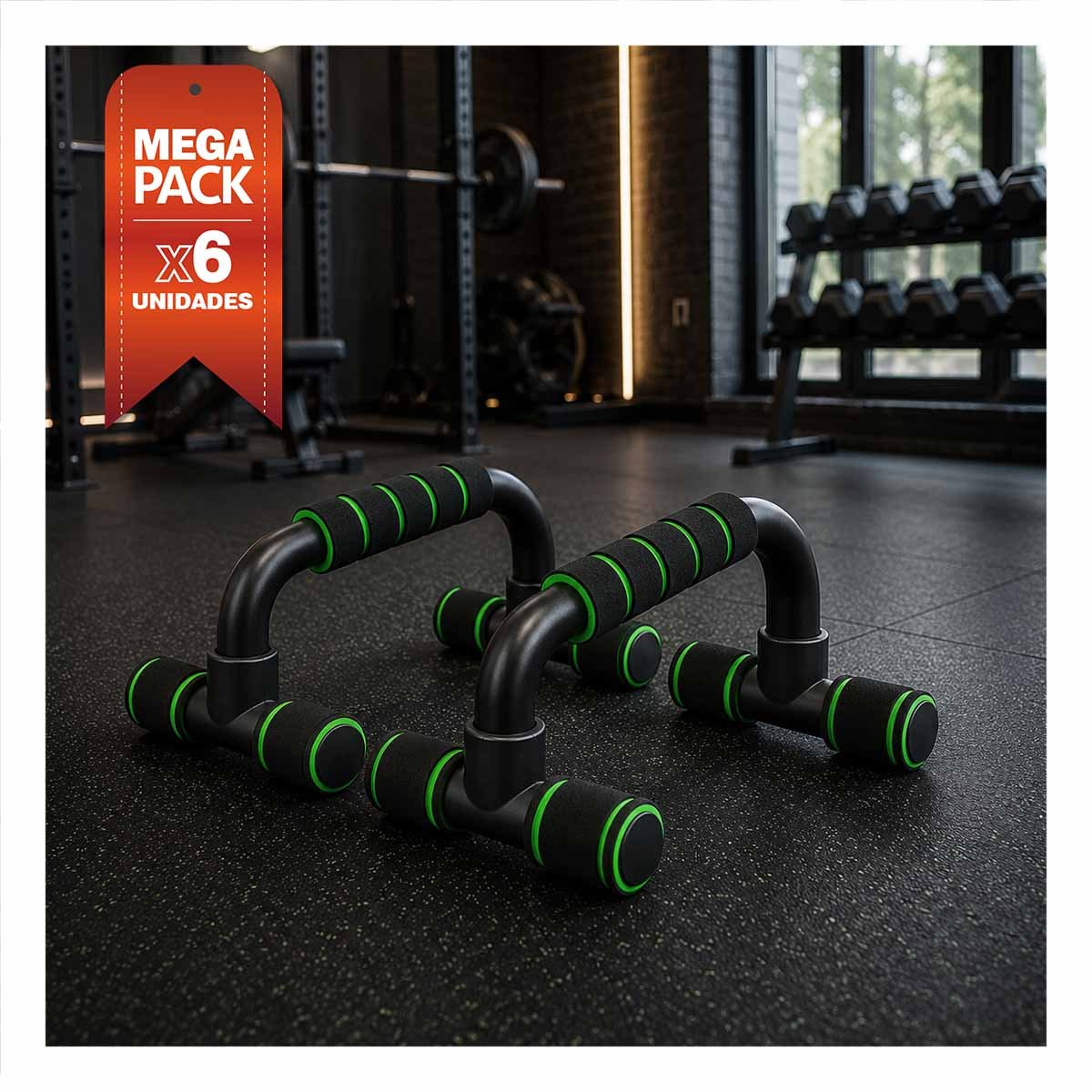 PACK6 MANIJAS PUSH UP EN FORMA DE C VERDE PLASTICO CON ESTILO ELEGANTE YREGALO STICKER - 1