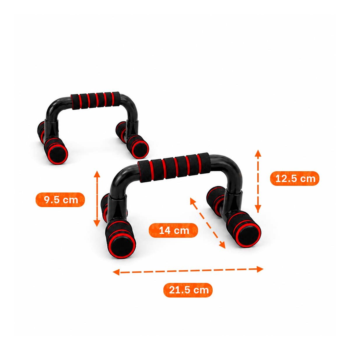 MANIJAS PUSH UP EN FORMA DE C ROJO PLASTICO CON DISENO UNICO EN LA CASA Y PAPEL REGALO - 3