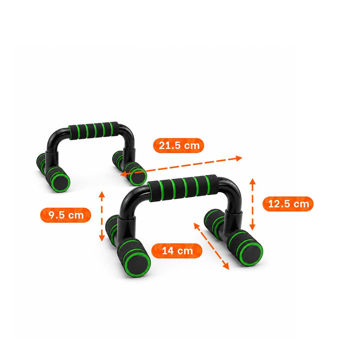 PACK6 BARRAS PUSH UP EN FORMA DE C VERDE PLASTICO CON ESTILO ELEGANTE DE CASA - 3
