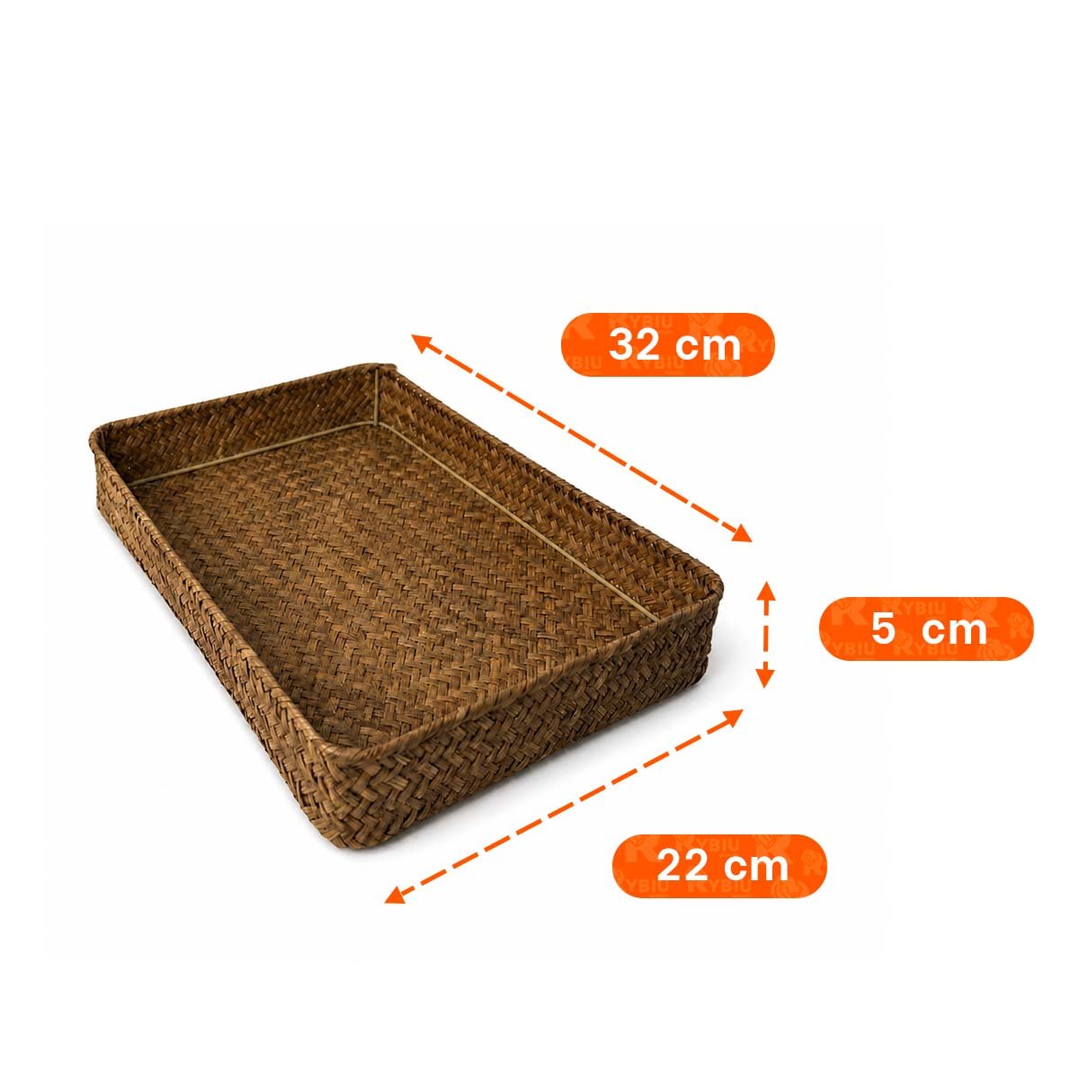 PACK6 FUENTE PARA OBJETOS RECTANGULAR MOSTAZA TEJIDA 32X22X5 FUNCIONAL YREGALO STICKER - 2