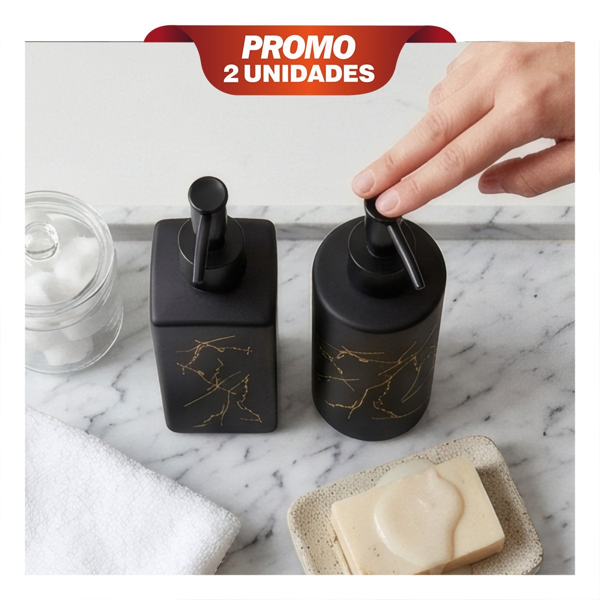 PACK2 PACK 2 DISPENSADOR PARA DETERGENTE DE COCINA COLOR NEGRO YREGALO STICKER - 1