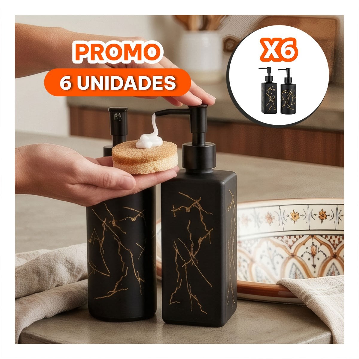 PACK6 KIT 2 ENVASE PARA PRODUCTOS LIQUIDOS COLOR NEGRO - 1