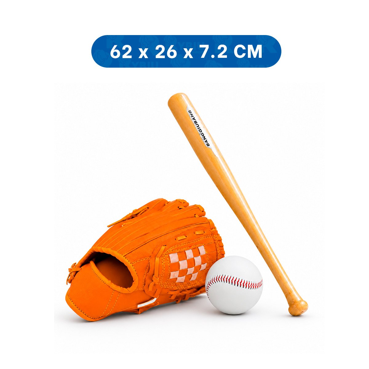 PACK4 KIT MARRON CON ACCESORIOS DE BEISBOL PARA PRACTICAS DIARIAS YPAPEL REGALO - 4