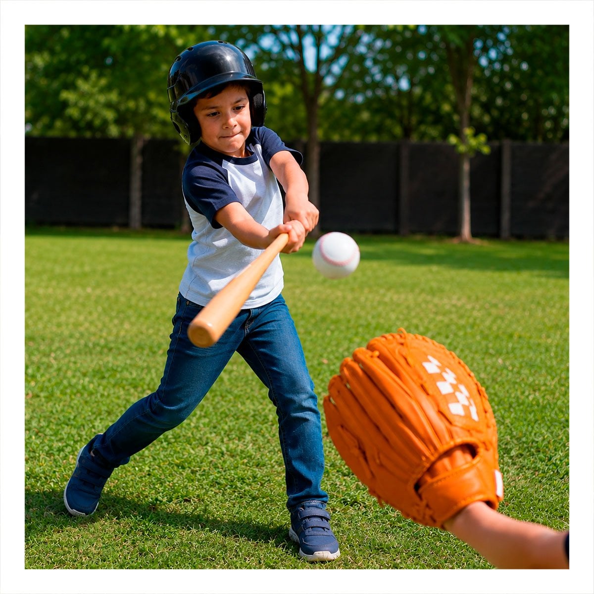 PACK6 SET DEPORTIVO MARRON CON IMPLEMENTOS DE MADERA PARA BEISBOL - 2