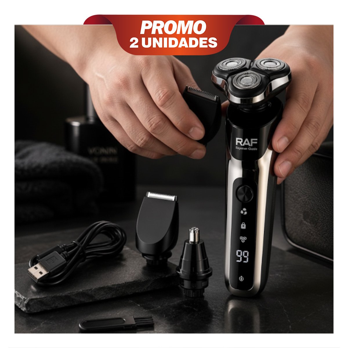 PACK2 AFEITADOR PARA HOMBRE PARA CUIDADO DE NARIZ Y PATILLAS Y BARBA YREGALO STICKER - 1