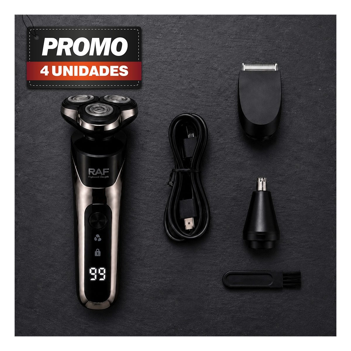 PACK4 ESTILIZADOR PARA HOMBRE PARA CUIDADO PERSONAL 3 EN 1 PARA AFEITADO FACIAL YPAPEL REGALO - 1