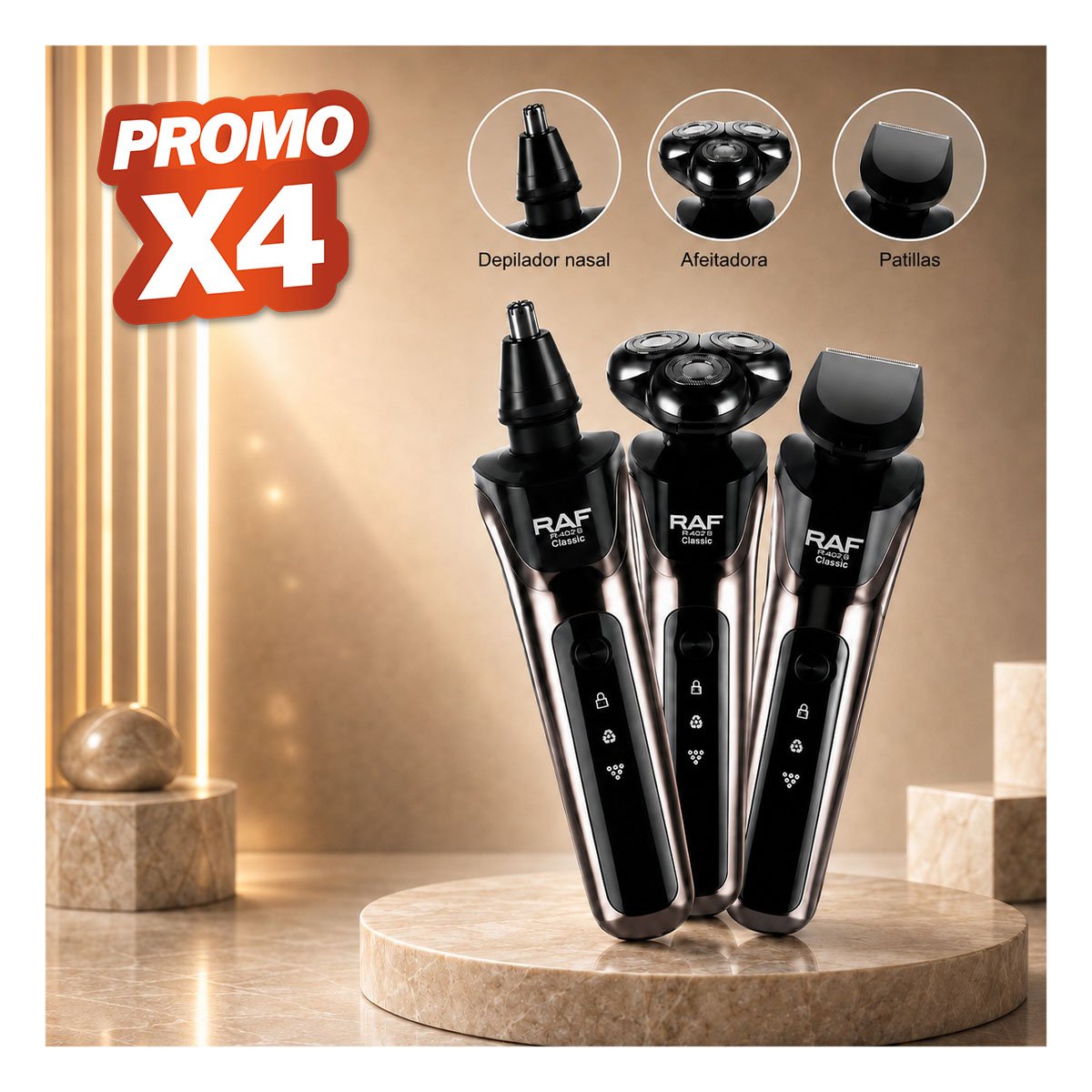 PACK4 CORTADOR PARA HOMBRE PARA CUIDADO PERSONAL PARA NARIZ Y PATILLAS Y BARBA YREGALO STICKER - 1