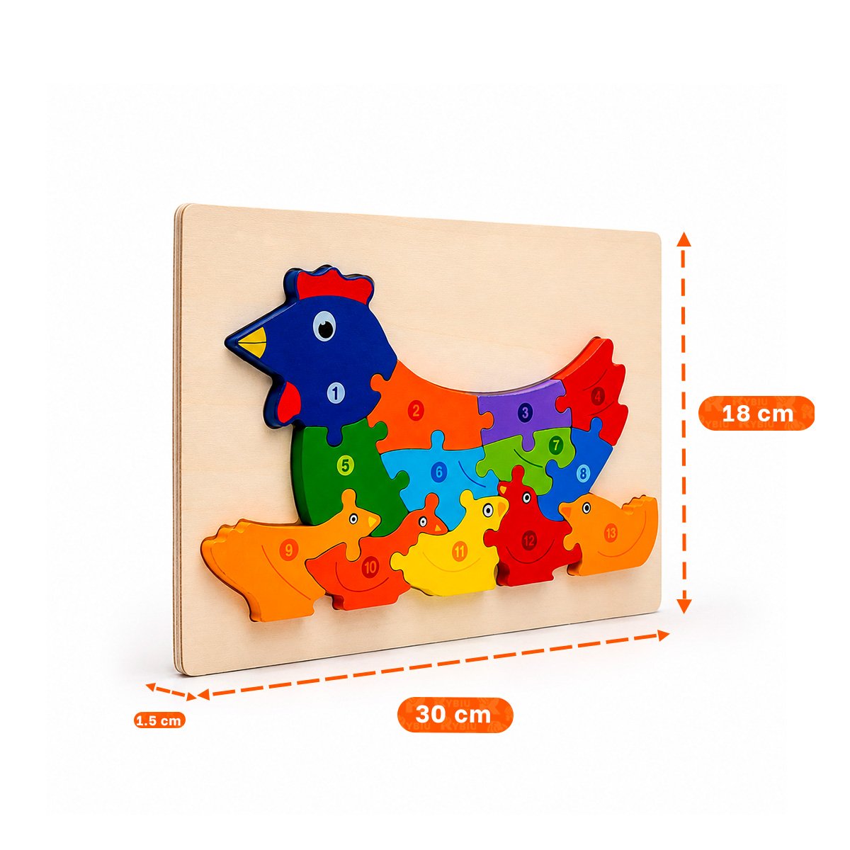 PACK2 JUEGO CREATIVO DE NUMEROS CON GALLINA MULTICOLOR INFANTIL 18X30CM YPAPEL REGALO - 4