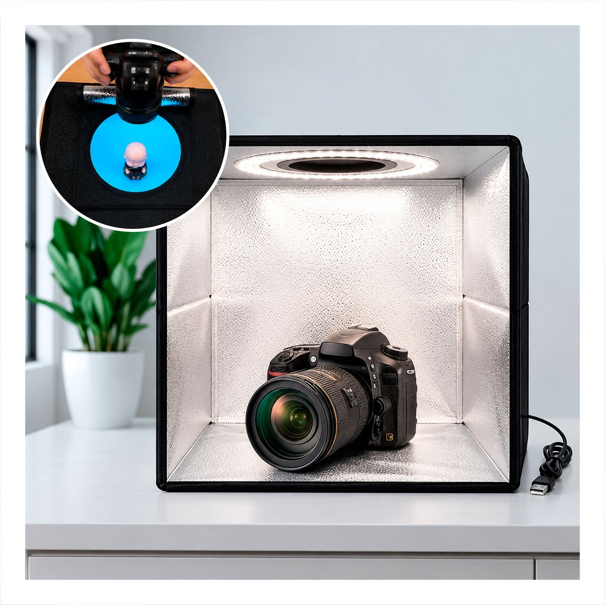 ESPACIO DE LUZ PARA FOTOGRAFIA CON FONDO BLANCO PARA FOTOGRAFIA COMERCIAL Y REGALO STICKER - 1