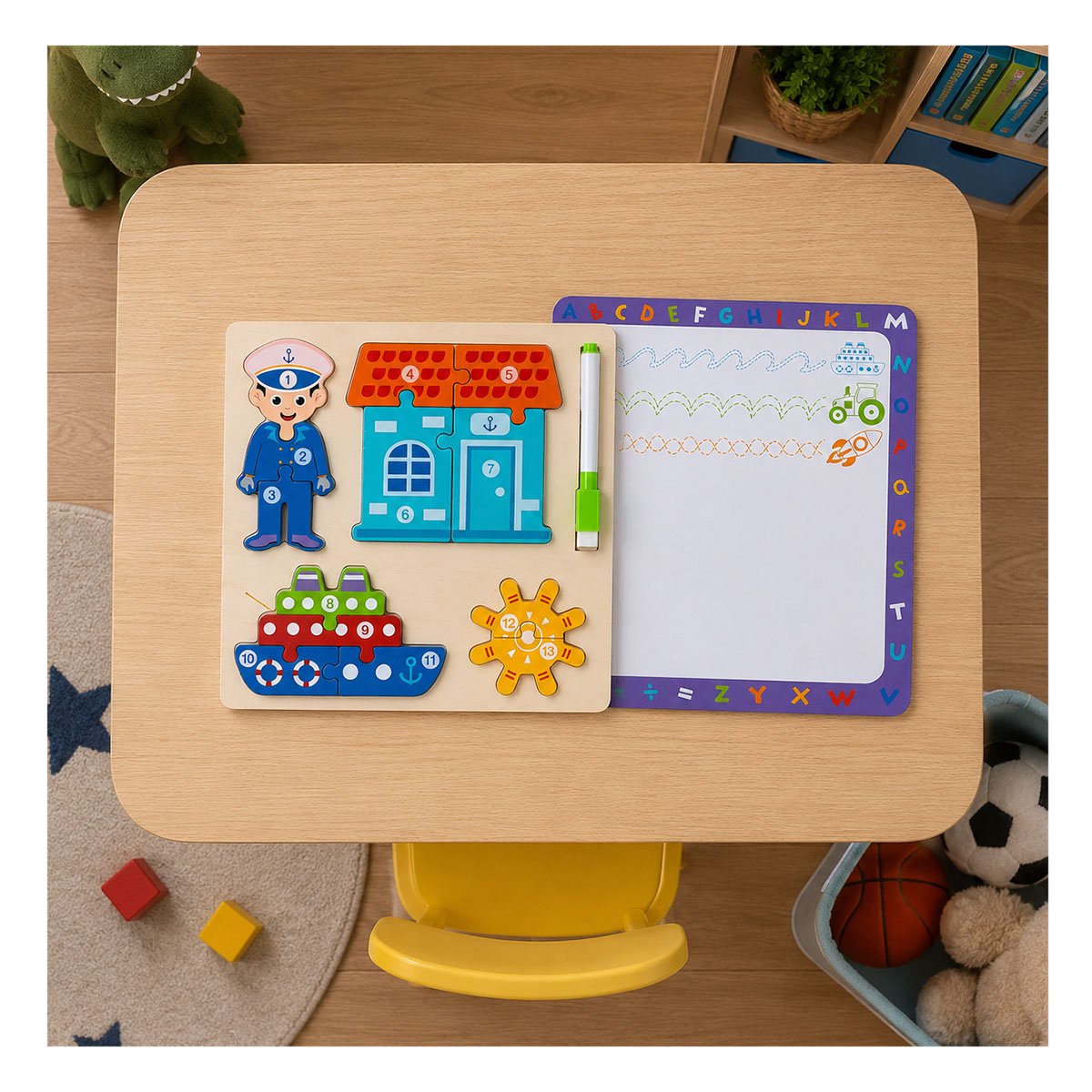 PACK12 TABLERO DE APRENDIZAJE MARINERO Y ELEMENTOS CON NUMEROS 22,5CM YREGALO STICKER - 3