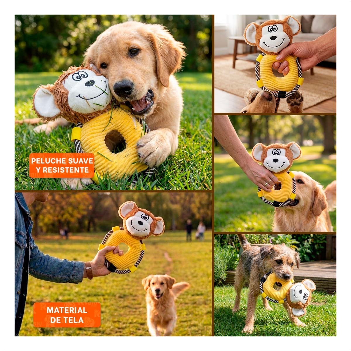 PELUCHE DECORATIVO MONO ARO MARRON PARA DORMITORIO Y REGALO ESPECIAL Y STICKY - 3
