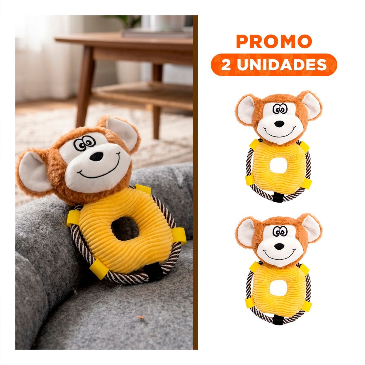 PACK2 ADORNO DECORATIVO MONO ARO MARRON PARA ESPACIOS DEL HOGAR Y REGALO YREGALO STICKER - 1
