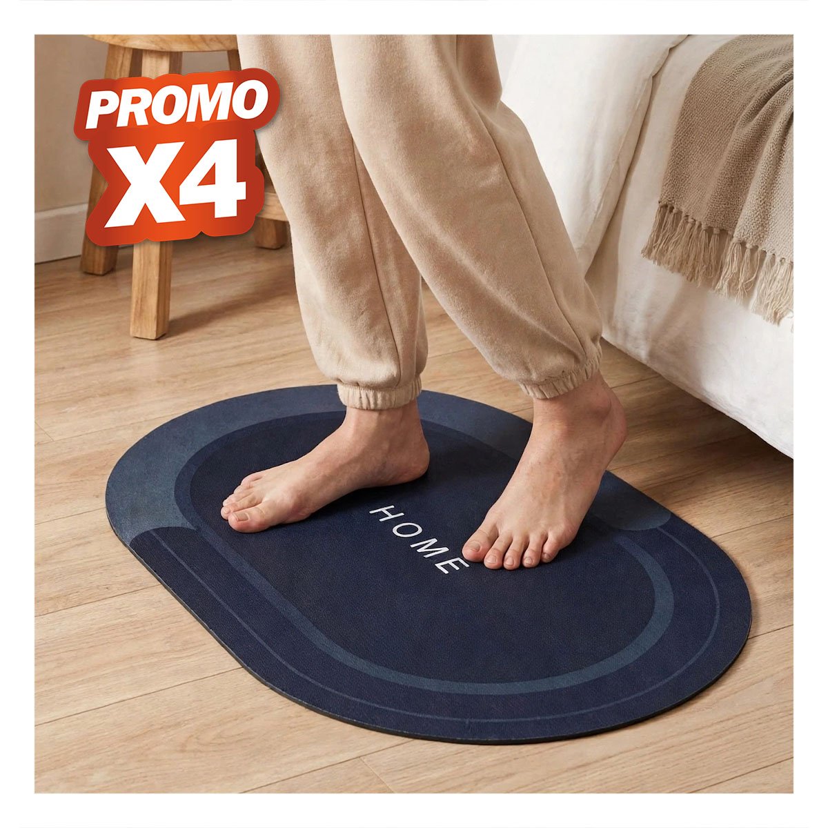 PACK4 ALFOMBRA HOME PARA PISO 38,7X57,5 CM OVALADO VERDE OSCURO AZUL YPAPEL REGALO - 1