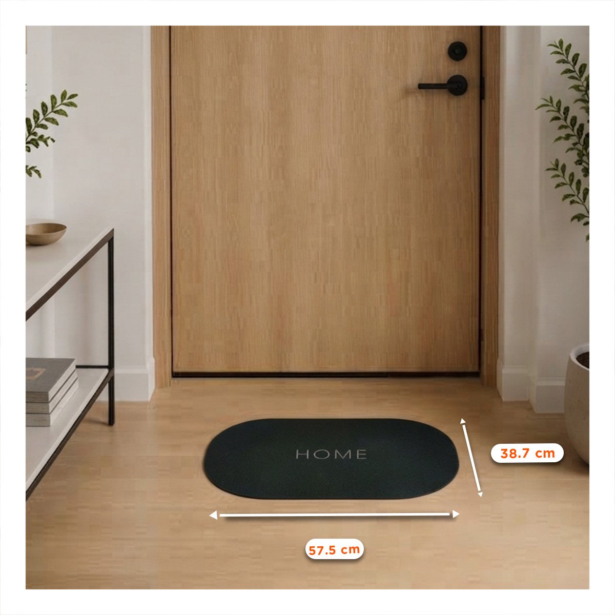 PACK4 TAPETE DECORATIVO 38,7X57,5 CM HOME OVALADO VERDE MILITAR - 2