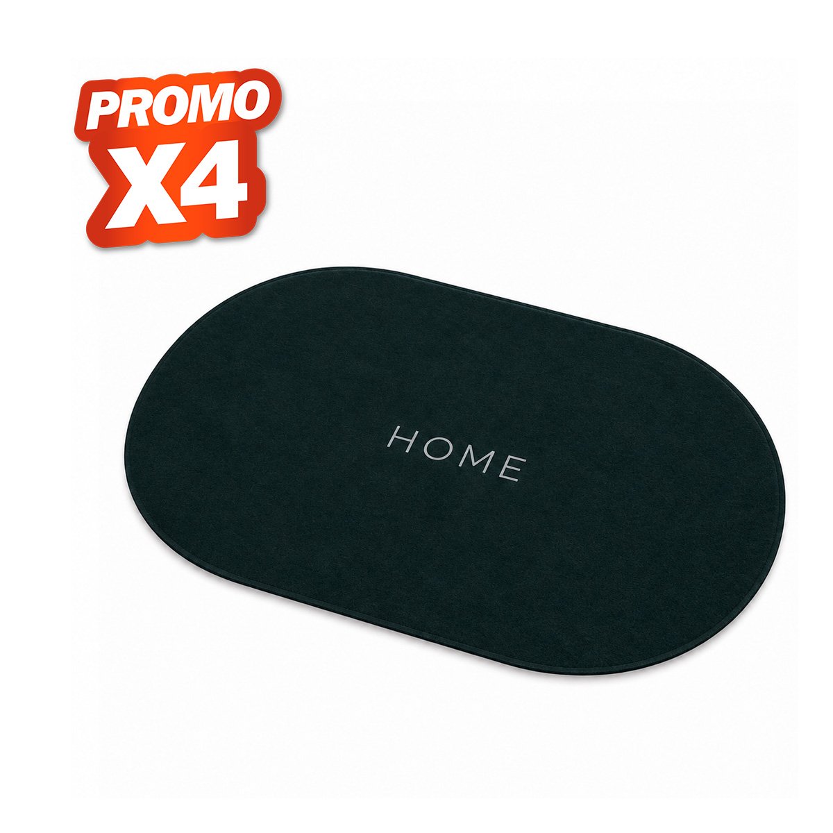 PACK4 ALFOMBRA HOME PARA PISO 38,7X57,5 CM OVALADO VERDE MILITAR YPAPEL REGALO - 1