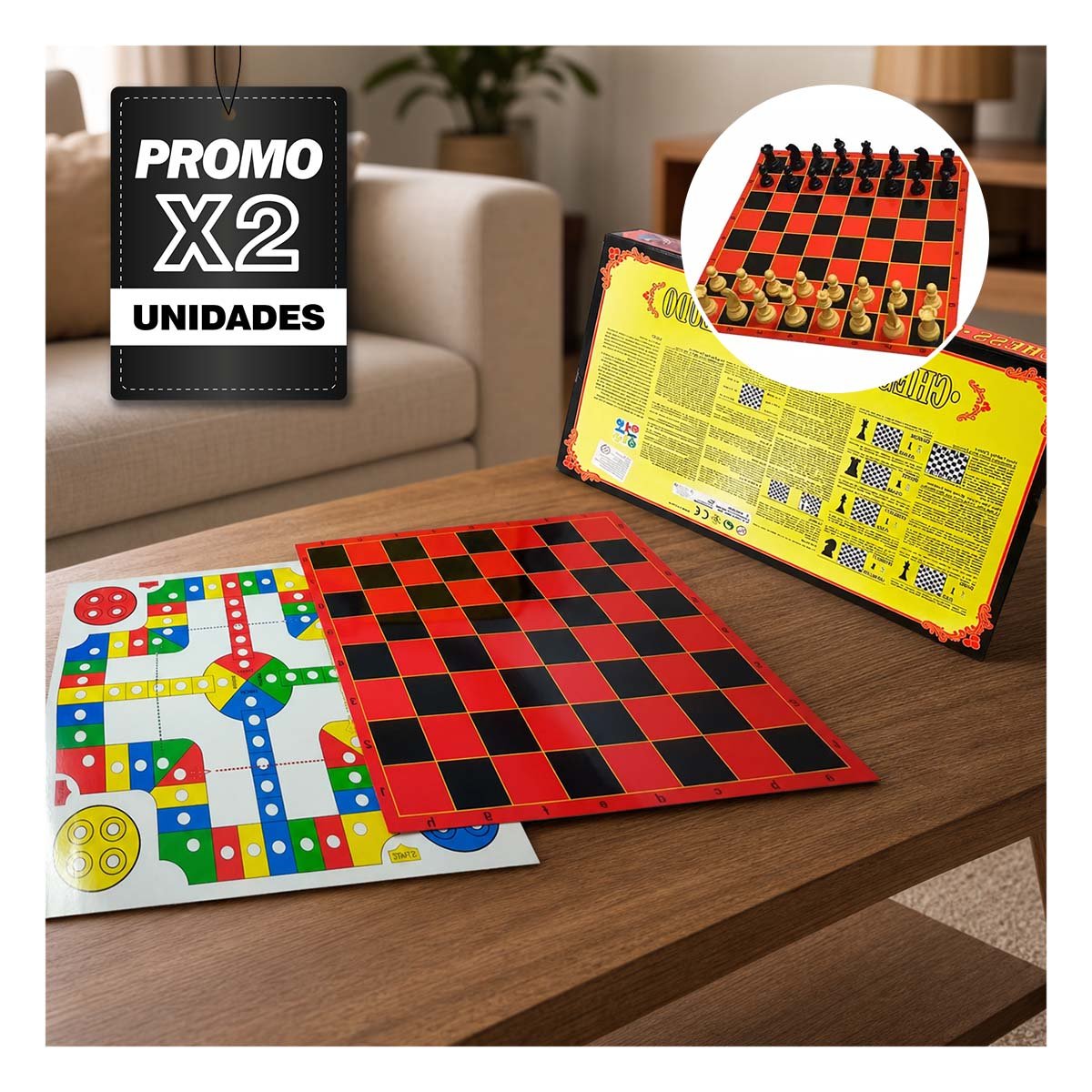 PACK2 TABLERO DE ESTRATEGIA CON JUEGOS CLASICOS 3 EN 1 - 1