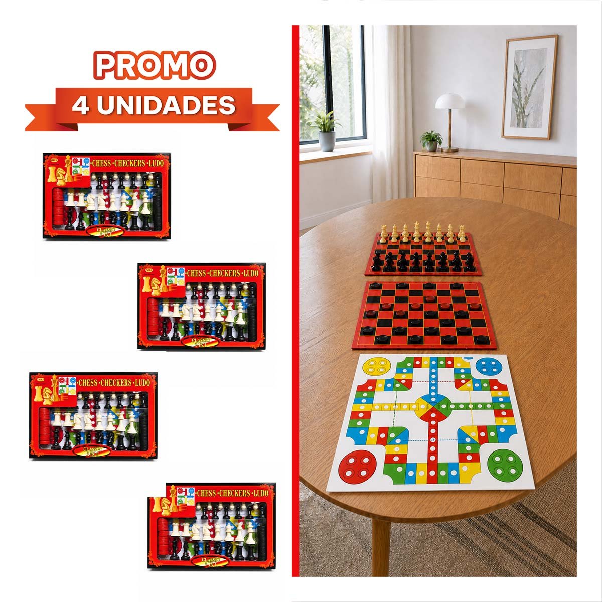 PACK4 SET CREATIVO DE ENTRETENIMIENTO CON JUEGOS CLASICOS YREGALO STICKER - 1