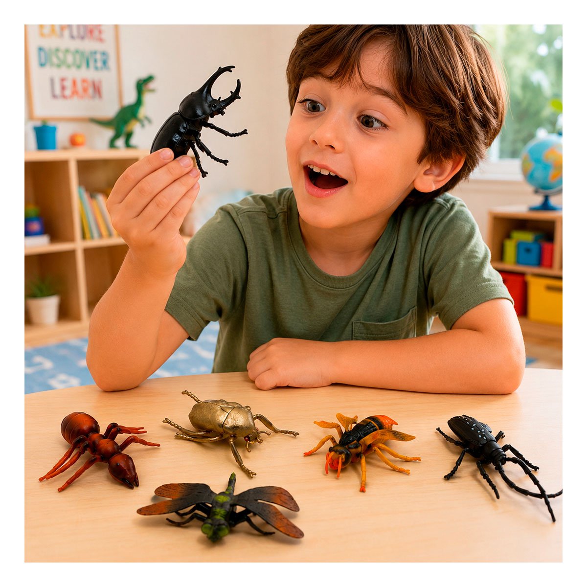 PACK6 PAQUETE CON ANIMALES INSECTOS 6 PZ MULTICOLOR PARA APRENDIZAJE Y DIVERSION - 3