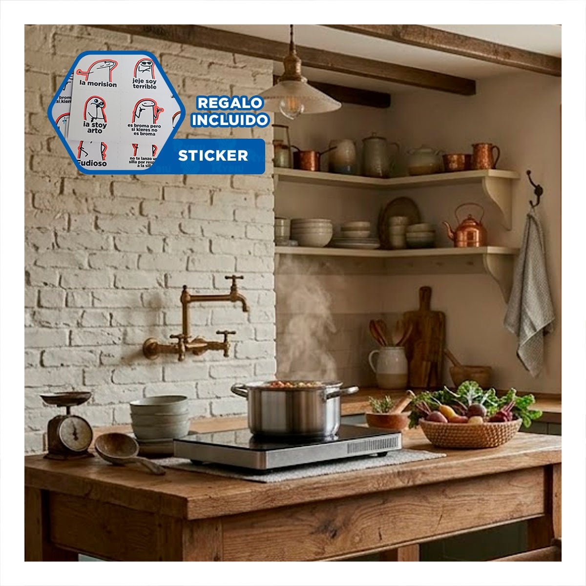 COCINA COMPACTA DE INDUCCION PARA COCINA Y COMEDOR NEGRO YREGALO STICKER - 1