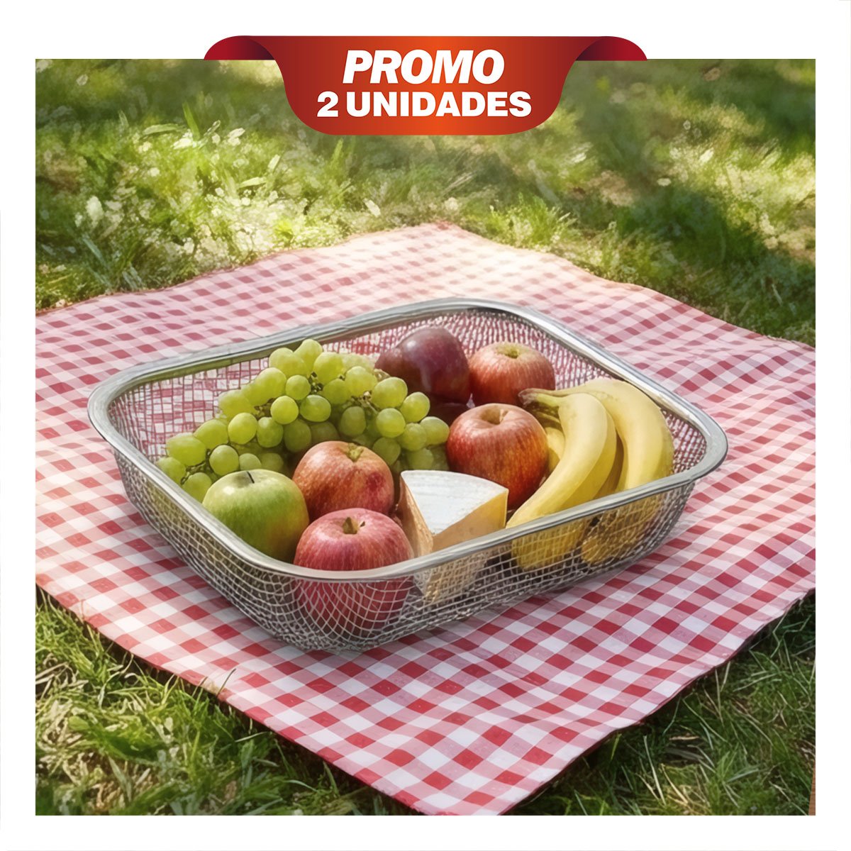 PACK2 BANDEJA DE MALLA 29,5X22X6,3CM PARA ORGANIZAR ACCESORIOS PLATEADO YPAPEL REGALO - 1