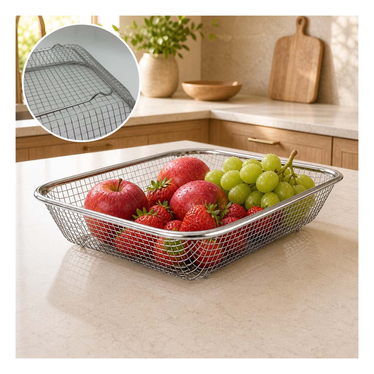 PACK4 CANASTA PARA MESA 29,5X22X6,3CM DE MALLA RECTANGULAR PLATEADO YPAPEL REGALO - 3