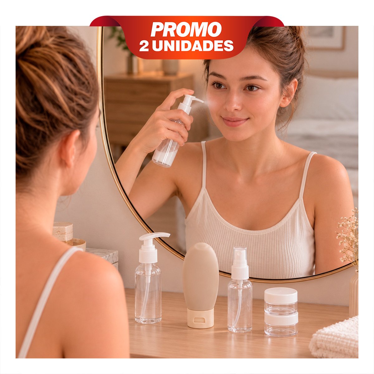 PACK2 COMBO DE 5 BOTELLAS DE VIAJES PARA GUARDAR LAS CREMAS Y EL CHAMPU BLANCO YPAPEL REGALO - 1