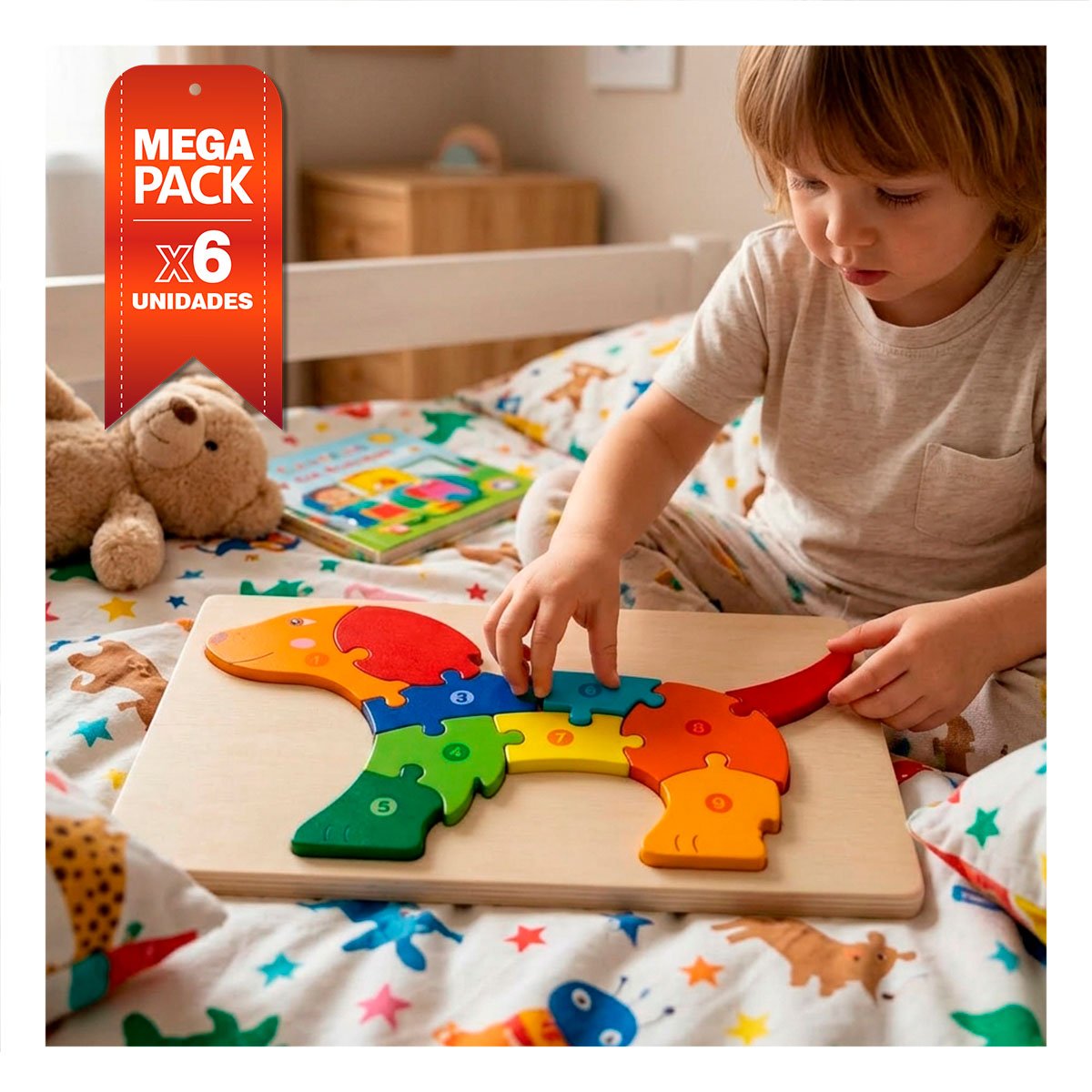 PACK6 JUEGO DE COORDINACION INFANTIL CON PERRO NUMERICA 18X30CM YPAPEL REGALO - 1