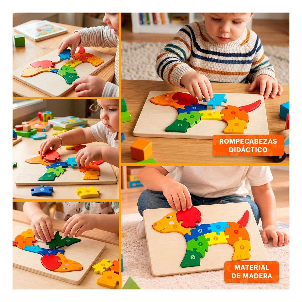 ROMPECABEZAS PERRO NUMEROS MULTICOLOR INFANTIL PARA NIÑOS 18X30CM - 3