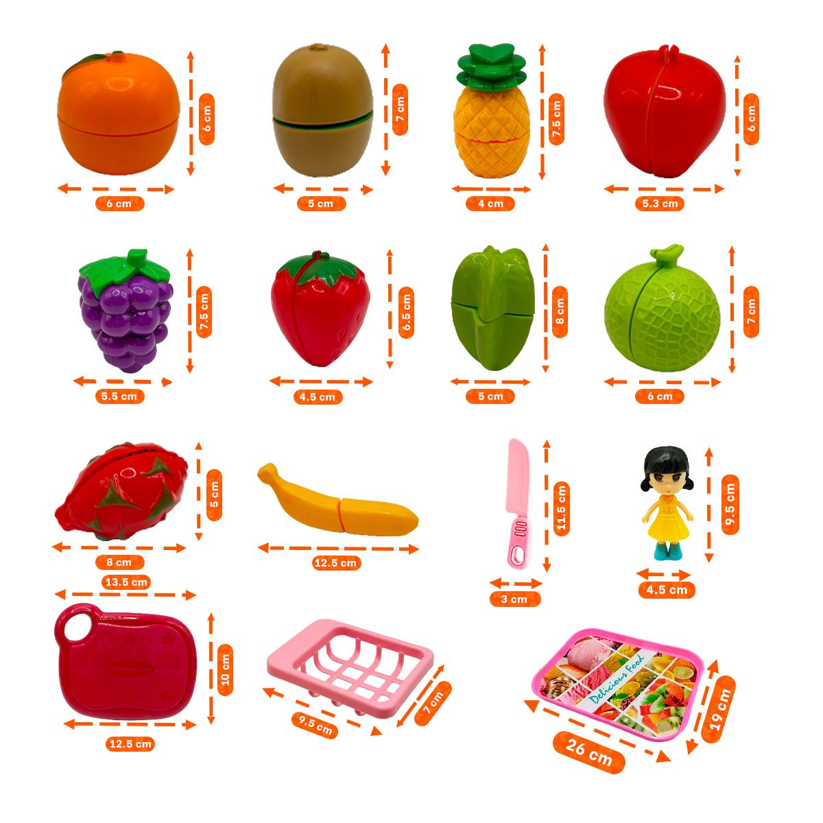 KIT DE ACCESORIOS PARA PREPARAR FRUTAS Y VERDURAS MULTICOLOR 15PZ Y PAPEL REGALO - 2