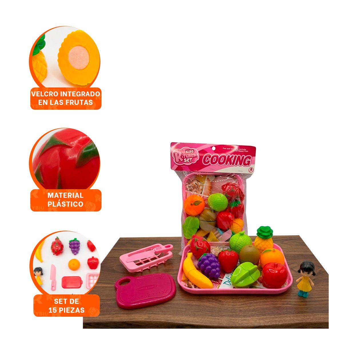 KIT DE ACCESORIOS PARA PREPARAR FRUTAS Y VERDURAS MULTICOLOR 15PZ Y PAPEL REGALO - 4