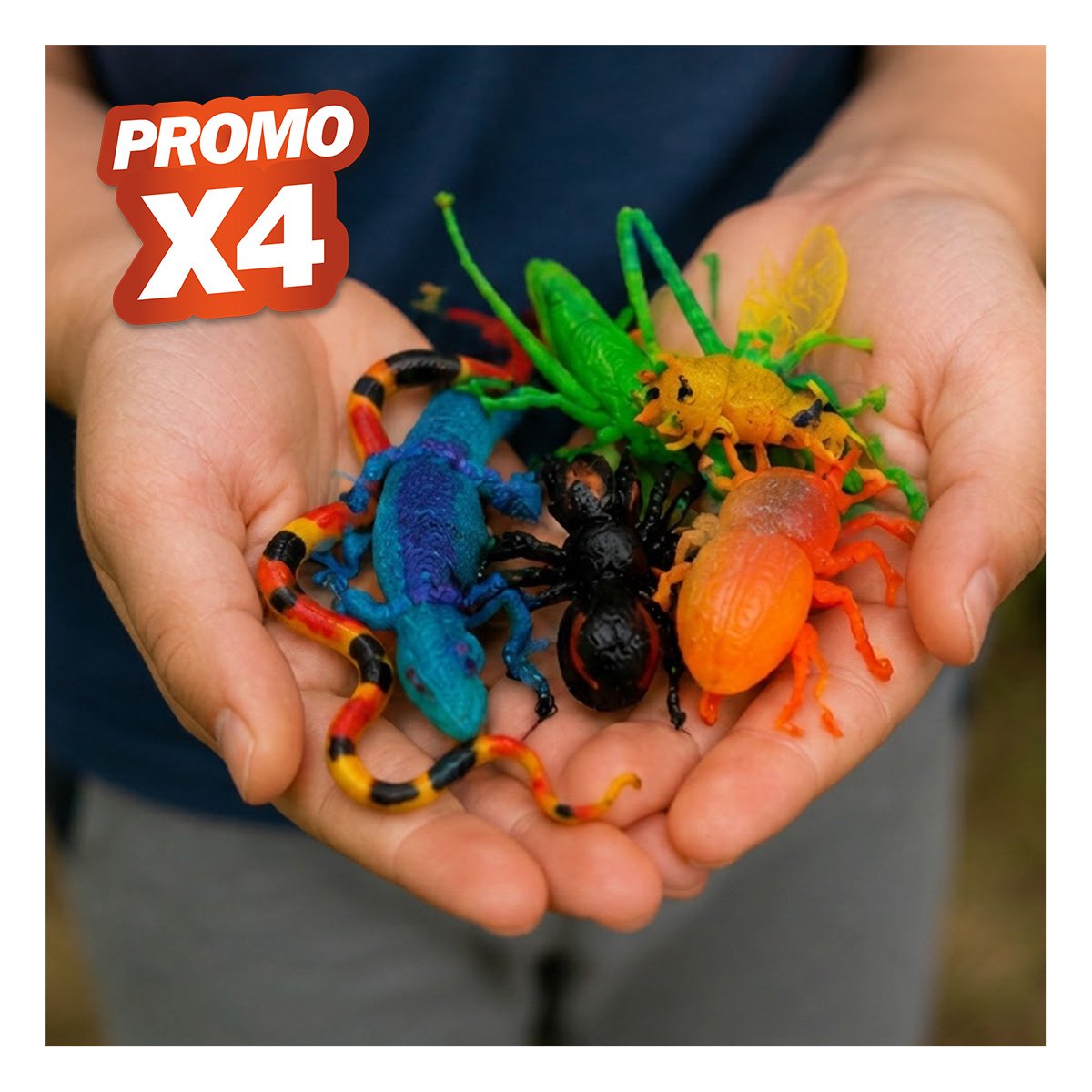 PACK4 BOLSA DIDACTICA DE ANIMALES INSECTOS 7 PZ MULTICOLOR PARA USO DIARIO YPAPEL REGALO - 1