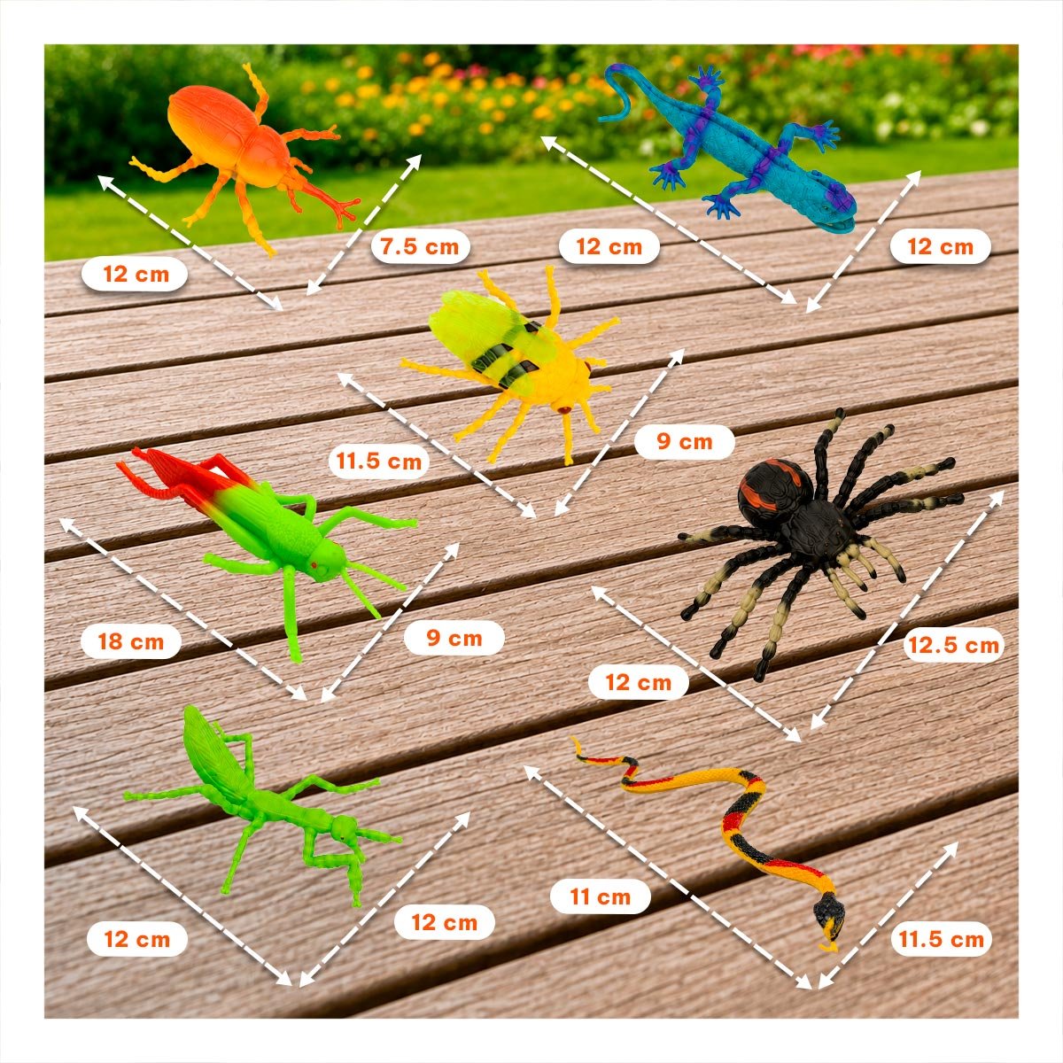 SET DIDACTICO DE ANIMALES INSECTOS 7 PZ MULTICOLOR PARA USO DIARIO Y STICKY - 2