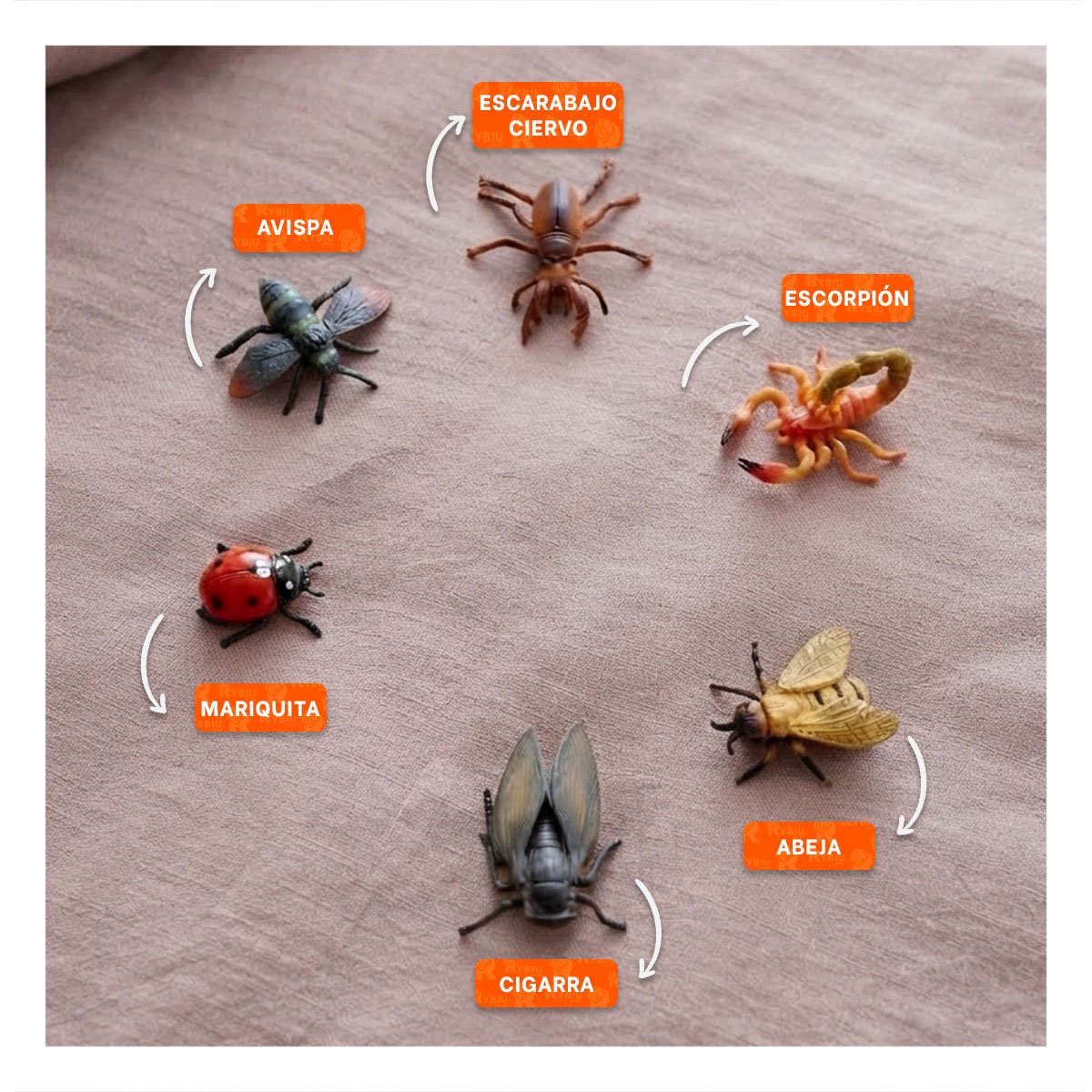 PACK6 COLECCION DE ANIMALES E INSECTOS 6 PIEZAS MULTICOLOR PARA LOS NINOS - 4