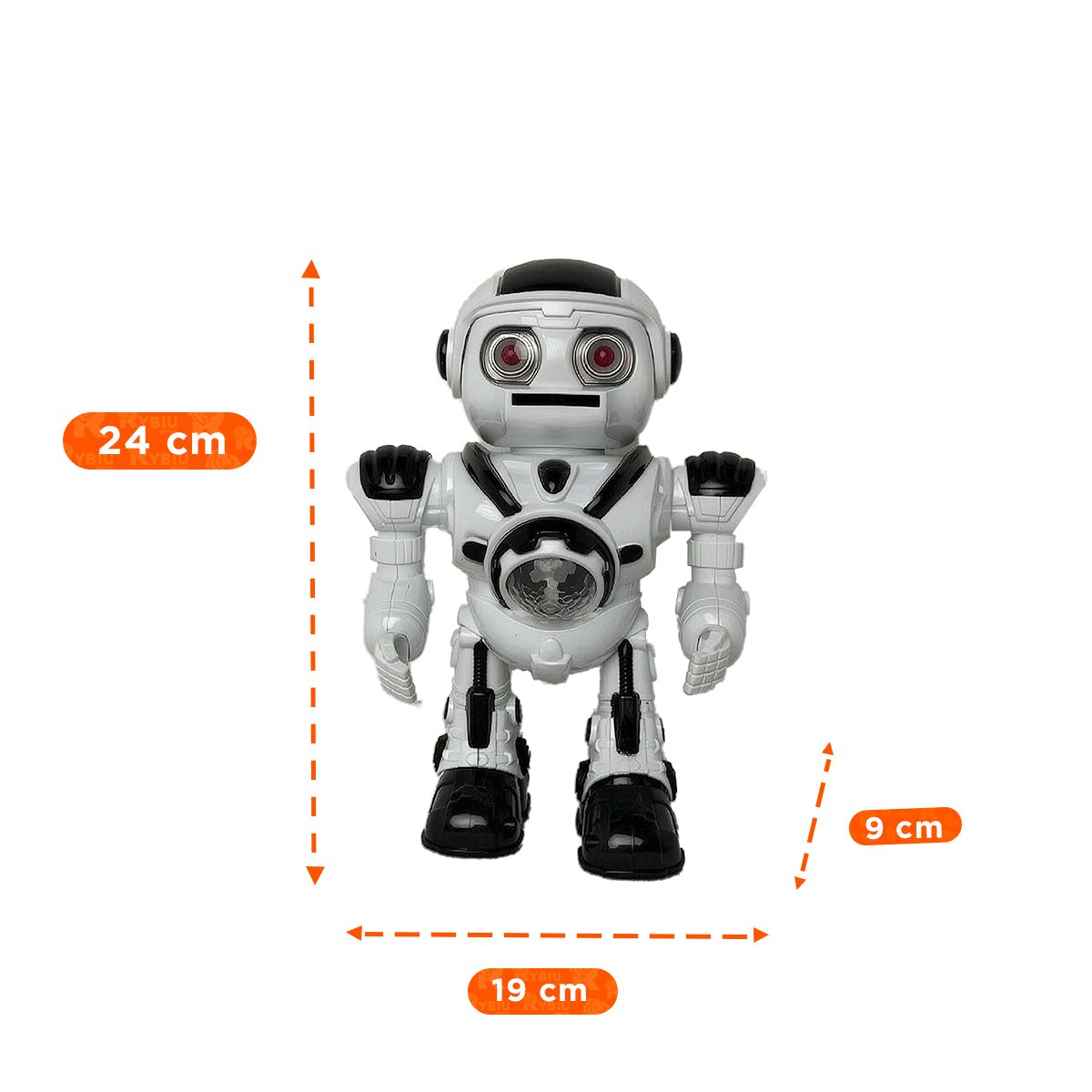 PERSONAJE ROBOT LANZA DISCOS NEGRO Y BLANCO PARA NINOS DE JUEGO EN LA CASA - 2
